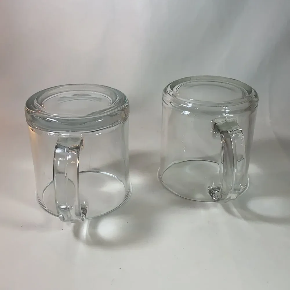 Clear Glass Mugs Coffee Cappuccino Tea Cocoa Cocktail 12 Ounces Each Set Of 2
